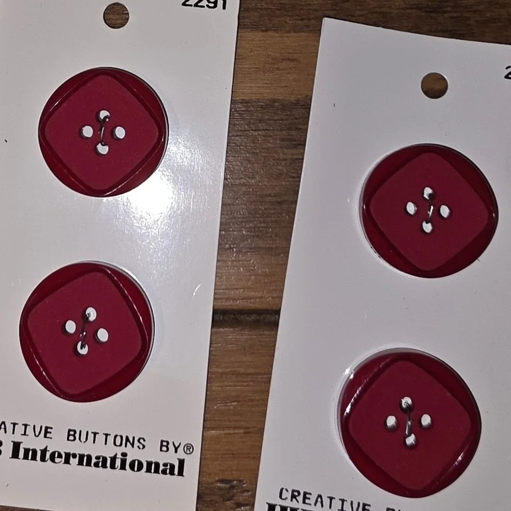 JHB International Creative Buttons Burgundy Red Textured Assorted 7/8